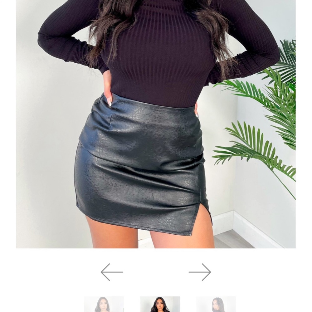 Black leather skirt